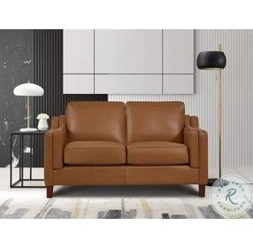 Isla Cognac Leather 60" Loveseat