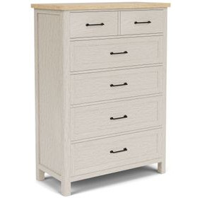 Glenndale Aged White and Wheat 5 Drawer Chest