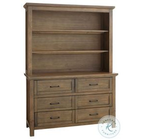 Westfield Harvest Brown Hutch and Bookcase with 3 Shelves