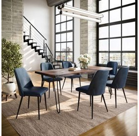 Nature's Edge Slate and Blueberry Upholstered 7 Piece Dining Set