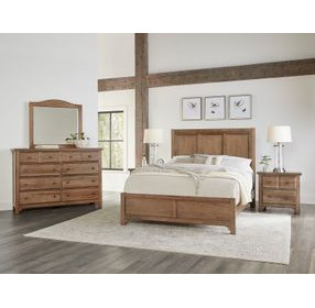 Cool Farmhouse Natural Worm King Panel Bed