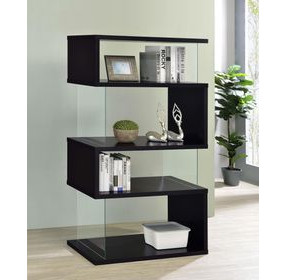 Emelle Black And Clear 4 Tier Bookcase