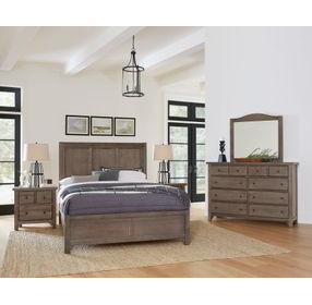 Cool Farmhouse Natural worm Gray King Panel Bed