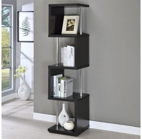 Baxter Black And Chrome Bookcase