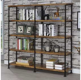 Analiese Antique Nutmeg and Black Large Bookcase
