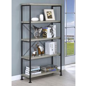 Analiese Gray Driftwood and Black 30" Bookcase
