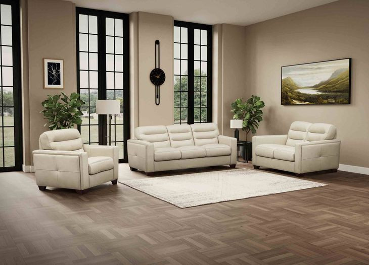 Montell Natural Leather 84" Sofa