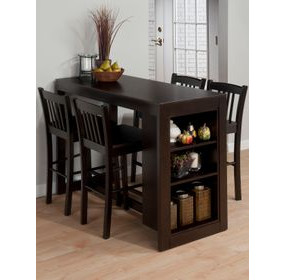 Tribeca Merlot 5 Piece Counter Height Dining Set with Storage