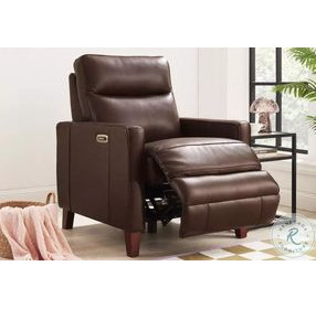 Arden Chestnut Leather Zero Gravity Power Recliner with Power Headrest and USB Charging