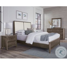Woodbridge Dark Cashmere And White Upholstered Low Profile Bedroom Set