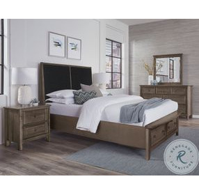 Woodbridge Dark Cashmere And Black Upholstered Storage Platform Bedroom Set