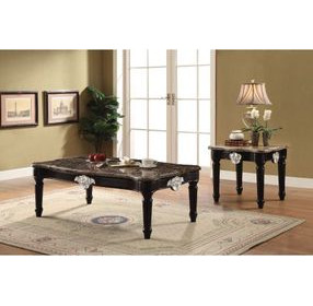 Ernestine Black Rectangular Marble Cocktail Table