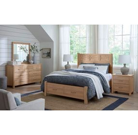 Tide And Timber Clear Oak Queen Panel Storage Bed
