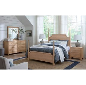 Tide And Timber Clear Oak King Pencil Poster Bed