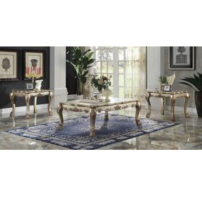 Dresden Gold Patina and Bone Rectangular Coffee Table