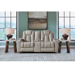Downing Court Coin 75" Glider Reclining Loveseat with Console and Heat Massage