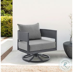 Menorca Gray Outdoor Swivel Rocking Chair
