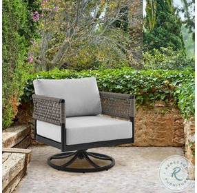 Alegria Gray Outdoor Patio Swivel Rocking Chair