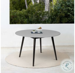 Kylie Black Eucalyptus Outdoor 47" Round Dining Table
