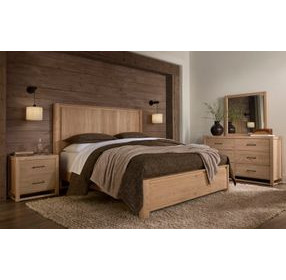 Lodge and Loft Blond Oak King Radius Poster Bed
