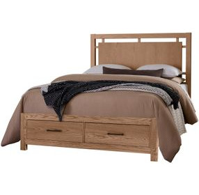 Lodge and Loft Blond Oak Floating Storage Panel Bedroom Set
