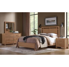 Lodge and Loft Blond Oak King Floating Panel Bed