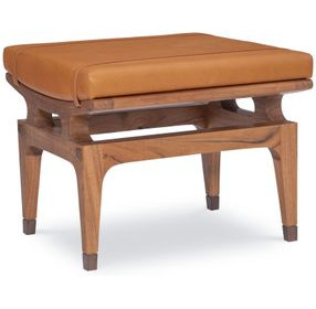 Saddle Back Orange Rectangular Ottoman