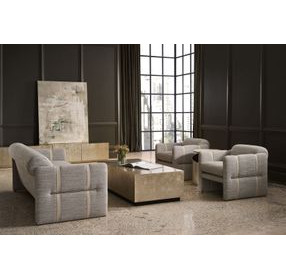Cigar Club Oatmeal and Gray Performance Fabric Upholstered Accent Chair