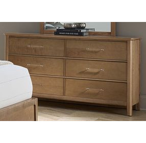 Nordhaven Clear Maple 6 Drawer Dresser
