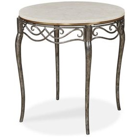 Maeve Cream and Gray Round Side Table