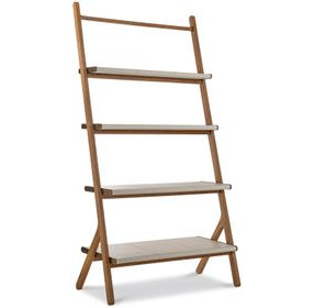 Emory Brown and Cream Leather Book Shelf