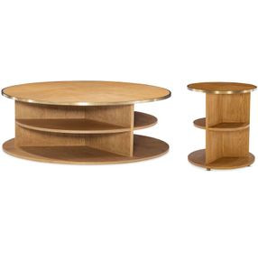 Hunter Brown Round Occassional Table Set