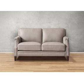 Camden Stone Leather 61" Loveseat with Nailhead Trim
