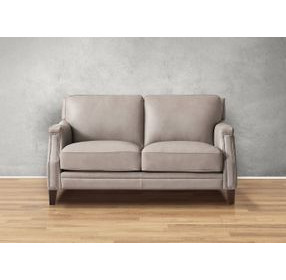 Camden Stone Leather 61" Loveseat with Nailhead Trim