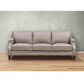 Camden Stone Leather 87" Sofa with Nailhead Trim