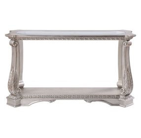 Northville Antique Silver Rectangular Glass Top Sofa Table
