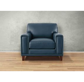 Halwyn Navy Leather Upholstered Accent Chair