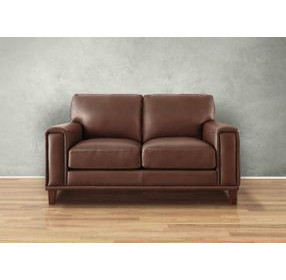 Halwyn Pecan Leather 65" Loveseat