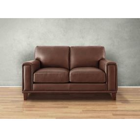 Halwyn Pecan Leather 65" Loveseat