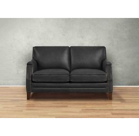 Camden Black Leather 61" Loveseat with Nailhead Trim