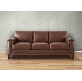 Halwyn Pecan Leather 89" Sofa