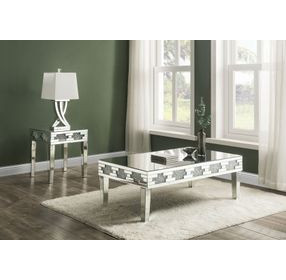 Noralie Silver Square Mirrored Top End Table