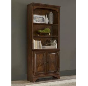 Hartshill Burnished Oak Bookcase With Cabinet