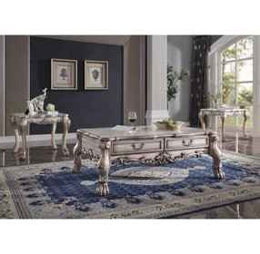 Dresden Vintage Bone White Rectangular Occassional Table Set