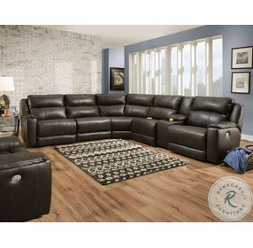 Dazzle Maximus Fossil Power Reclining 6 Piece Sectional with Power Headrest