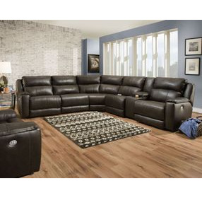 Dazzle Maximus Fossil Power Reclining 6 Piece Sectional with Power Headrest