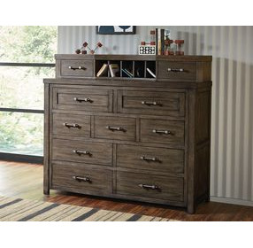 Bunkhouse Aged Barnwood 9 Drawer Bureau Dresser