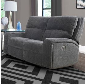 Nova Bizmark Gray Performance Fabric 63" Power Reclining Loveseat