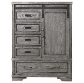 Foundry Brushed Pewter 5 Drawer Chifferobe