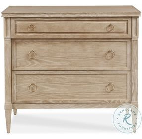Maison '47 Wood Top And Blonde Cerused 3 Drawer Chest